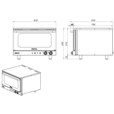 Remta S15(M) Elektrikli Patiseri Fırın Tepsi Ölçüsü 40x60 Monofaze 220V