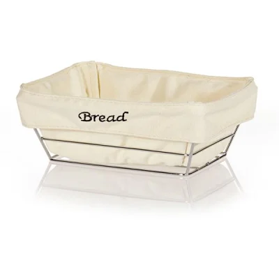 Biradlı Brd-Hw182B Beyaz Bezli Dikdörtgen Ekmek Sepeti 22X16X7,5 Cm