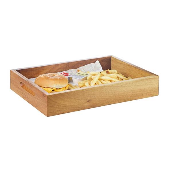 Biradlı Grv-1885 Ceviz Hamburger Sunum Kasası 33x23x5,5 Cm