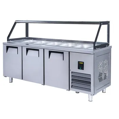 Gast CKSB1300C 3 Kapılı Camlı Kısa Servis Buzdolabı