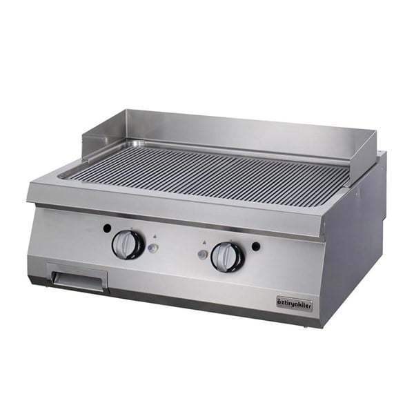 Öztiryakiler 700 Seri Set Üstü Grill Plate Oluklu Gazlı 80*70*30-Sert Krom Kaplı