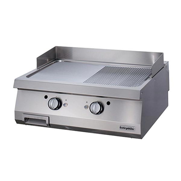 Öztiryakiler 700 Seri Set Üstü Grill Plate Y.Oluklu Gazlı 80*70*30-Sert Krom Kaplı