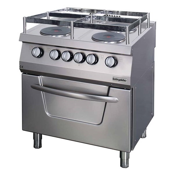 Öztiryakiler 900 Seri Kuzine Fırınlı Elektrikli 4 Kare Plate 80*90*85 Gemi Model