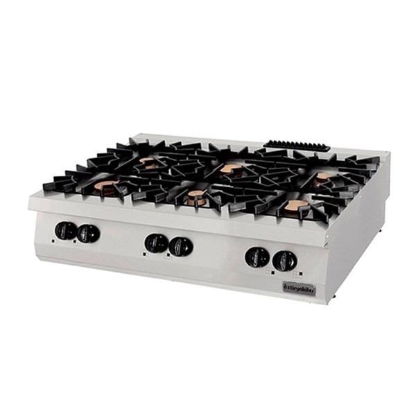 Öztiryakiler 900 Seri Set Üstü Altılı Ocak Gazlı 120*90*30 (3X6+3X10=48 Kw)
