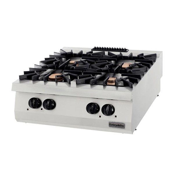 Öztiryakiler 900 Seri Set Üstü Dörtlü Ocak Gazlı 80*90*30 (4X10=40 Kw)