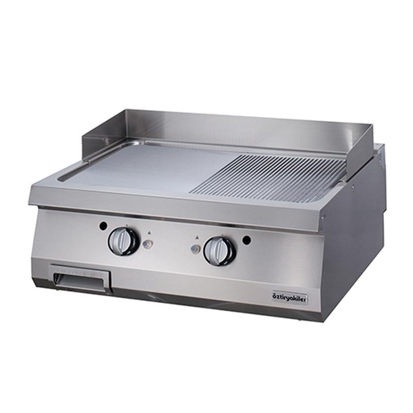 Öztiryakiler 900 Seri Set Üstü Grill Plate Y.Oluklu Gazlı 80*90*30-Sert Krom Kaplı