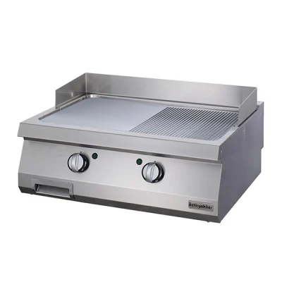 Öztiryakiler 900 Seri Set Üstü Grill Plate Y.Oluklu Elektrikli 80*90*30-Sert Krom Kaplı