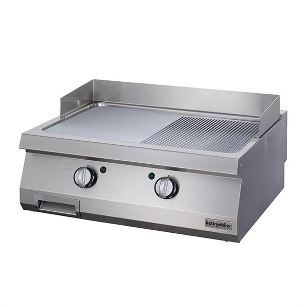 Öztiryakiler 900 Seri Set Üstü Grill Plate Y.Oluklu Elektrikli 80*90*30-Sert Krom Kaplı