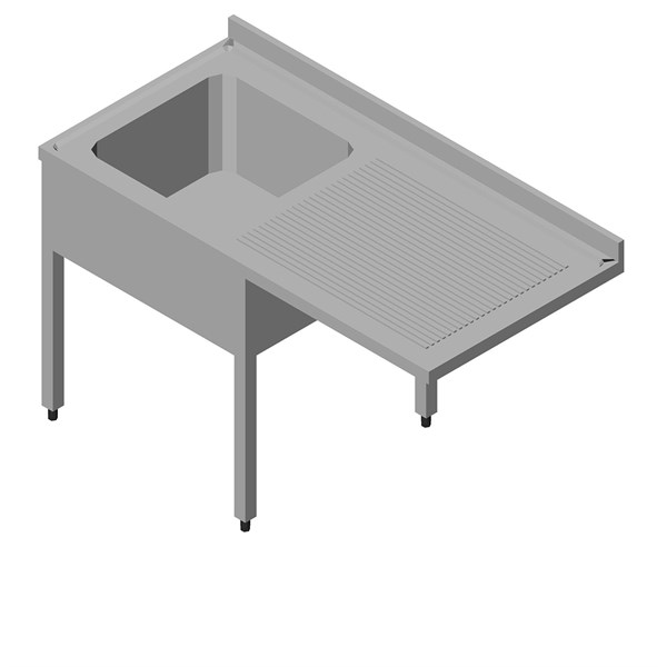 Öztiryakiler Bulasık Makınası Ustu Evyelı Tezgah 1G/1D Sağ 140*60