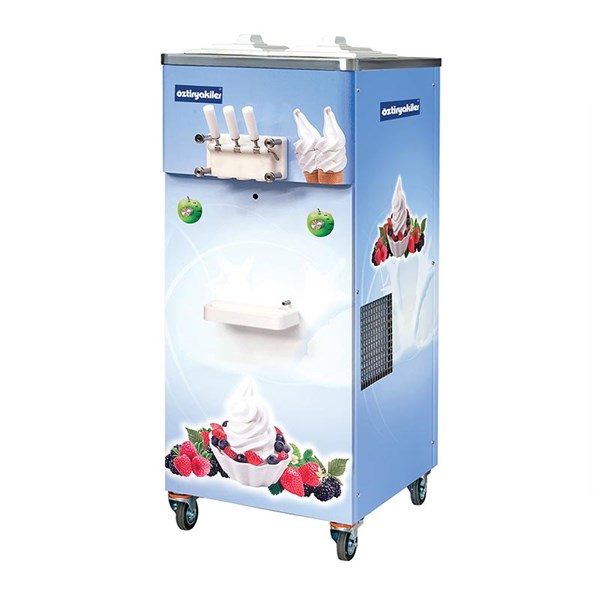 Öztiryakiler Dondurma Ve Frozen Yoğurt Makinası Set Ustu Uc Kollu Karıstırıcılı 2X15 Lt Oef2500A