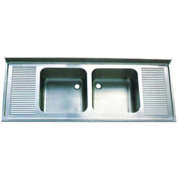 Öztiryakiler Tablalı Evye 240*70 Çift Göz Çift Damlalıklı 60*50*30 Gözlü 1,00 Mm