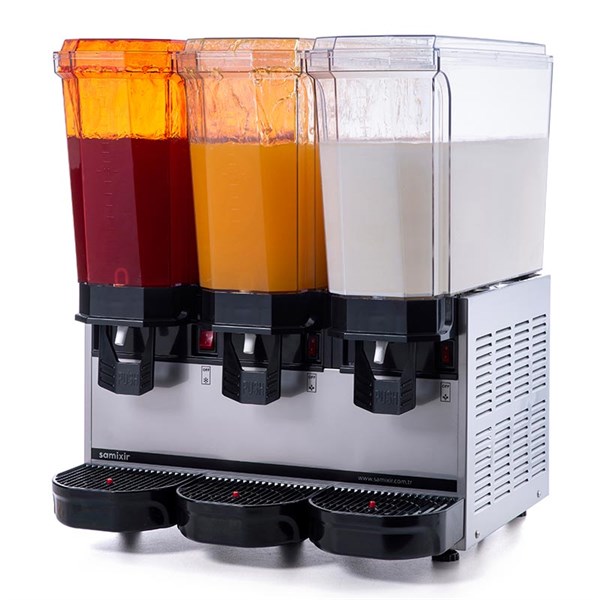Samixir 20 + 20 + 20 L Klasik Triple Fıskiyeli Soğuk İçecek Dispenseri Inox
