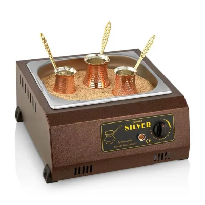 SilverInox 2179 3 Cezveli Kumda Kahve Makinesi Bakır