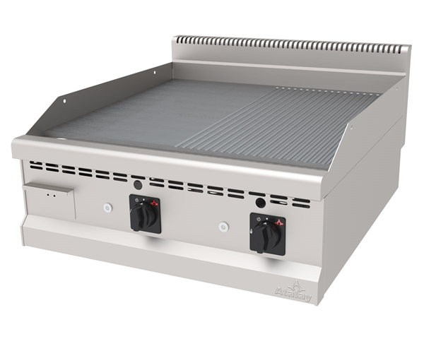Atalay AGI-890 ND S-CR  Gazlı Pleyt Izgara Yarı Oluklu Yarı Düz Yüzey Ce Belgeli 80x90x30