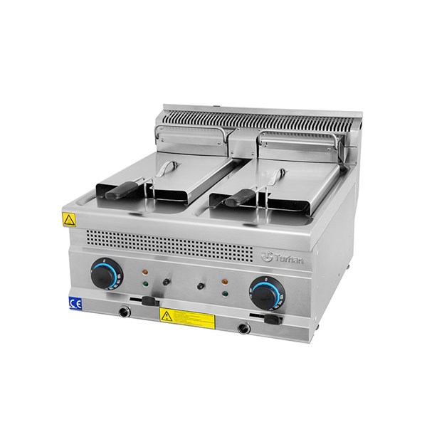 Turhan Çelik TC.6FE600 60'lık Tahliyeli Çiftli Fritöz 600x630x300
